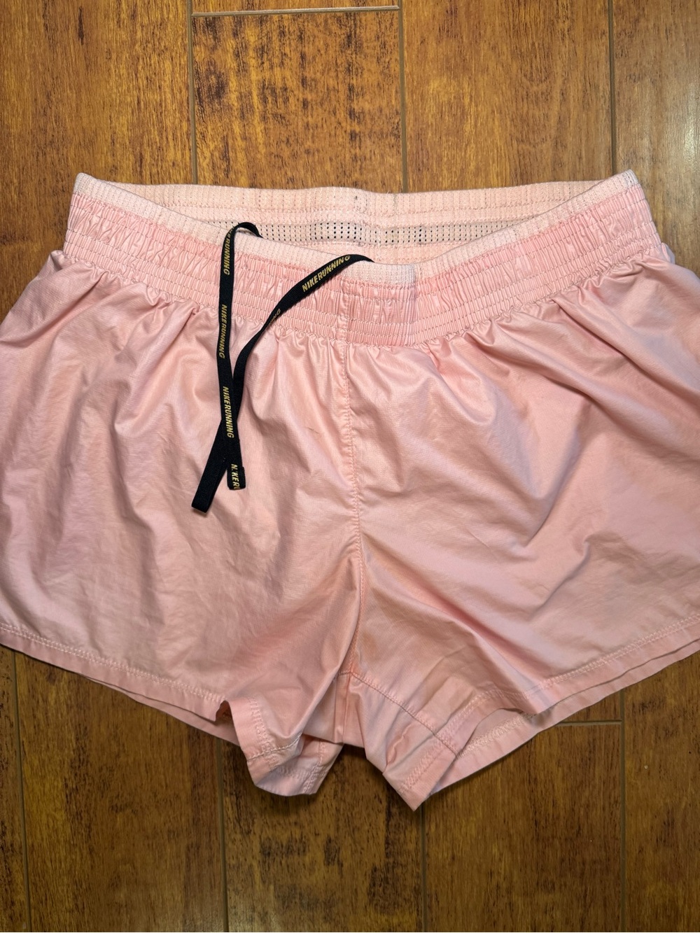 Nike Light Pink Women's Athletic Shorts with Black Drawstring